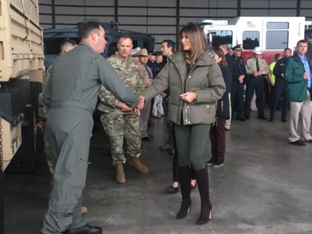 First Lady Melania Trump visit Texas for a meet-and-greet with first responders who are part of hurricane relief.