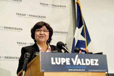 Former Dallas Co. Sheriff Lupe Valdez her announces run as a Democratic candidate for governor at the Texas Democratic Party headquarters in Austin on Dec. 6, 2017.