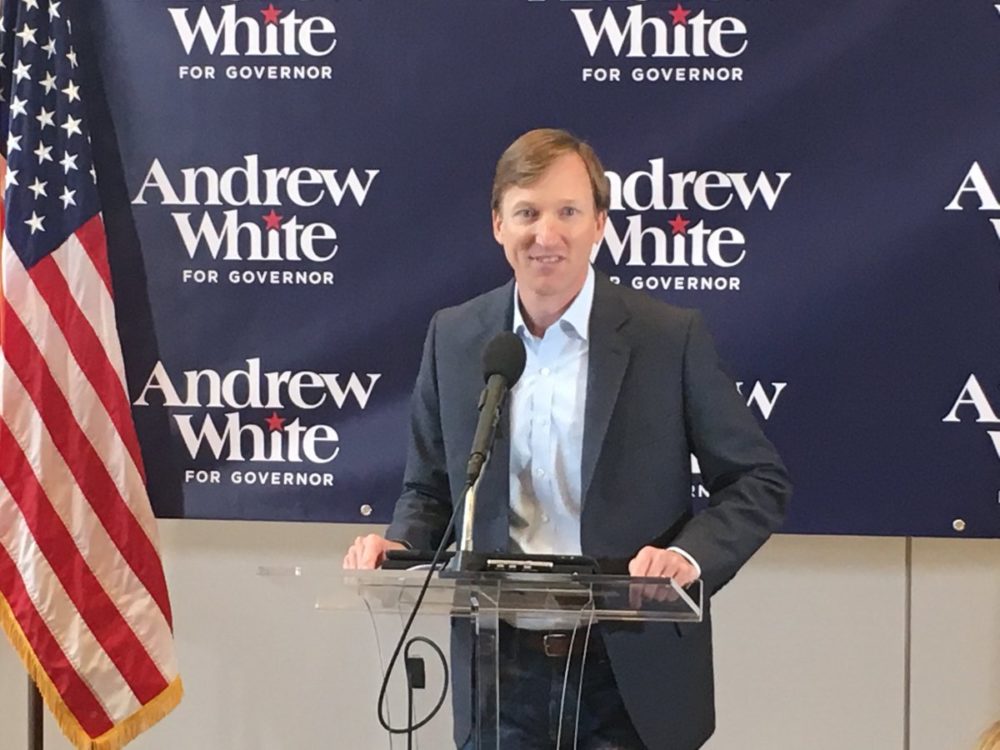 Andrew White declared his candidacy for the Democratic nomination for governor on Thursday, December 7, 2017, in Houston.