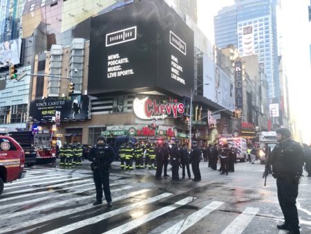The attack near Times Square came less than two months after eight people died near the World Trade Center in a truck attack authorities said was carried out by an Uzbek immigrant who admired the Islamic State group.