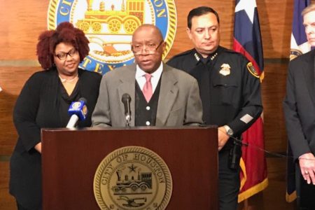 Mayor Sylvester Turner urged Houstonians to stay off the roads on Tuesday because of the potentially dangerous driving conditions caused by the inclement winter weather our region is experiencing.