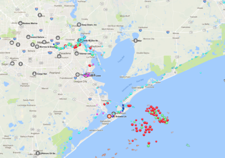 Houston ship channel clogged due to fog.