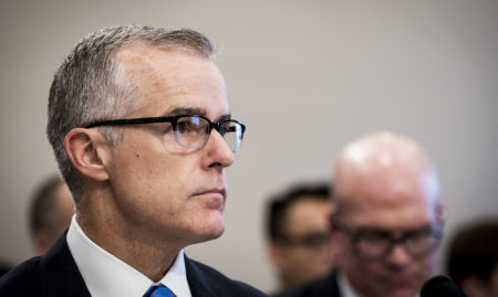Deputy FBI Director Andrew McCabe is testifying before the House Intelligence Committee on Tuesday.