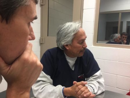 Emilio Gutierrez Soto, 54, (right) with Congressman Beto O'Rourke. Gutierrez Soto is being held in an El Paso immigration detention facility as he waits for further proceedings on his petition for asylum.