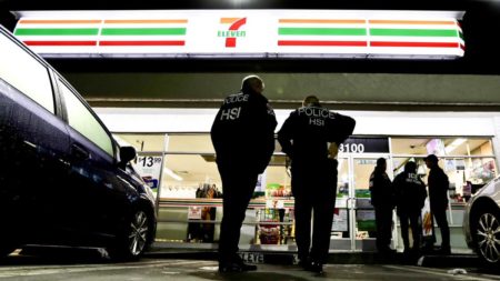 Agents said they targeted about 100 7-Eleven stores nationwide Wednesday to open employment audits and interview workers.