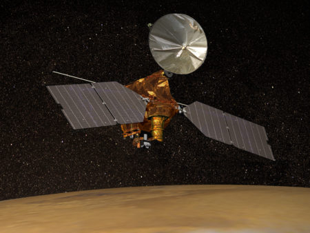 The researchers used the Mars Reconnaissance Orbiter to make observations about ice on Mars.