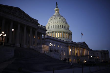 The U.S. Capitol is seen as lawmakers worked to avert a government shutdown Friday in Washington, D.C