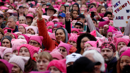 Hundreds of thousands gathered in Washington, D.C. on Jan. 21, 2017 for the Women's March. Organizers are rallying in Las Vegas this year.
