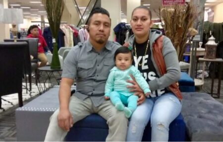 Carlos Andrés (first from the left) poses with his wife Marcela Rivera and his daughter Briana in this photo provided by the family. ICE agents detained Andrés on January 19th 2018 at an apartment complex located in southwest Houston.