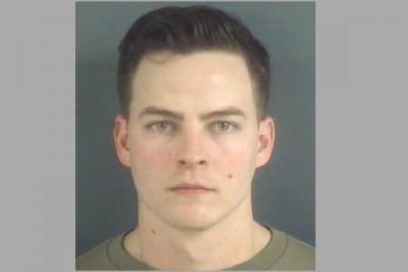This image provided by the Harris County Sheriff’s Office shows Levi Austin Goss, a Fort Bragg paratrooper from Texas who has been charged in a 2013 sexual assault near Houston, in which the naked victim walked to a movie theater for help.
