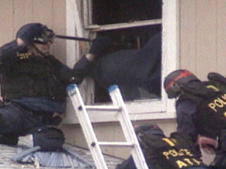 ATF agents on the roof of the Branch Davidian compound.