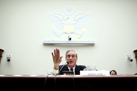 Then-FBI Director Robert Mueller testifies during a hearing before the House Judiciary Committee on June 13, 2013, on Capitol Hill