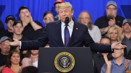 President Trump delivers remarks at Sheffer Corporation in Blue Ash, Ohio, on Feb. 5. In that speech, he told the crowd "history is not on our side" in the 2018 midterms.