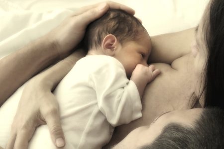 A mother breastfeeding