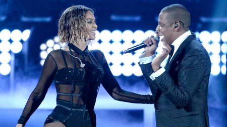 Beyonce and Jay Z perform at the Grammy Awards in January 2014.