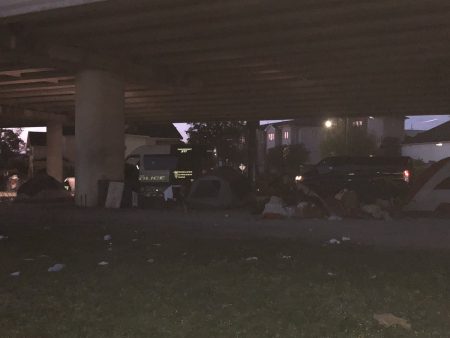 The cleanup of the homeless encampment will get underway at 8:00 underneath the bridge at Caroline & Wheeler & extend to Alameda.