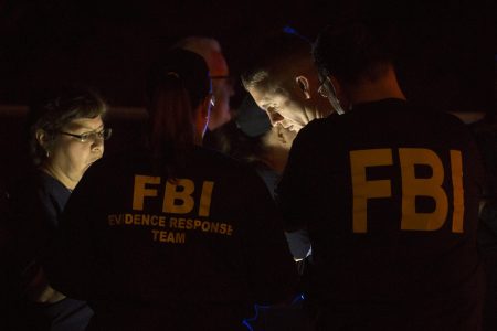 FBI agents respond to the scene of an explosion in Southwest Austin on Sunday.