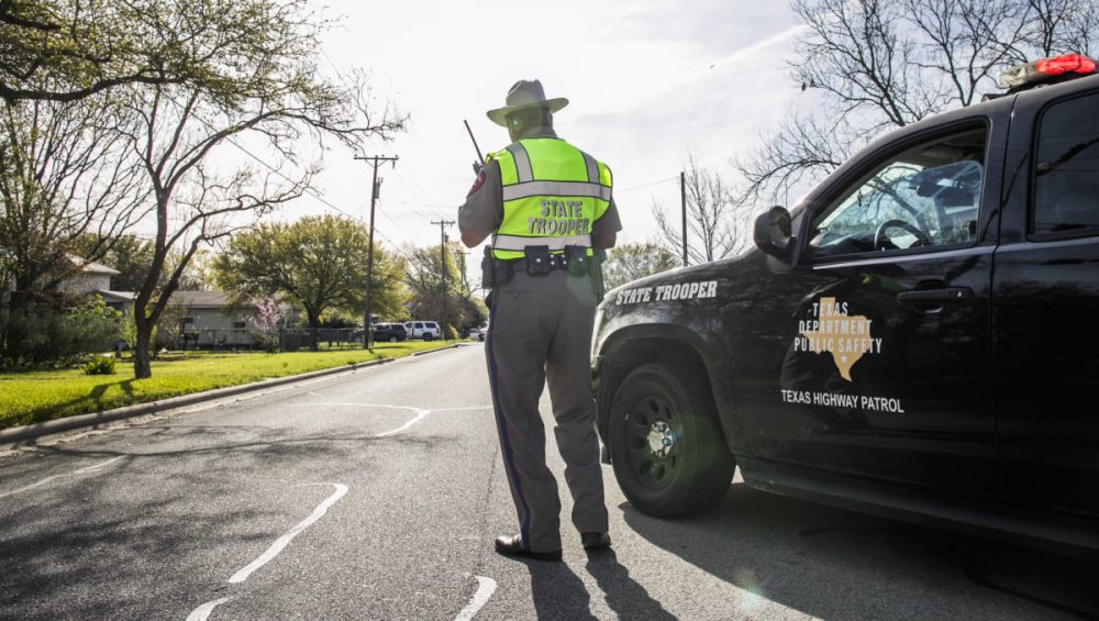 Police barricade the area surrounding the home of suspected Austin bomber Mark Anthony Conditt March 21, 2018 in Pflugerville, Texas. Conditt blew himself up near a hotel on Interstate 35 in the early morning hours of March 21 after police SWAT teams closed in on him. 