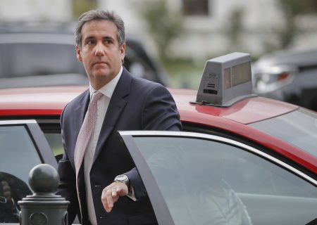 Michael Cohen, President Donald Trump's personal attorney, steps out of a cab during his arrival on Capitol Hill in Washington, Tuesday, Sept. 19, 2017. Cohen is schedule to testify before the Senate Intelligence Committee in a closed session. (AP Photo/Pablo Martinez Monsivais)