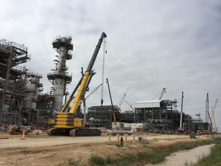 A view of the Freeport LNG facility under construction in Quintana, Texas.
