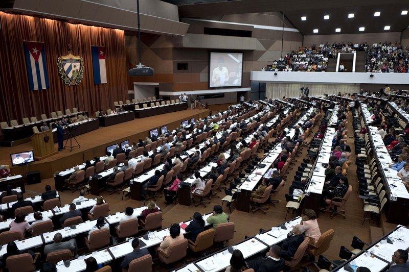 Members of the National Assembly meet during the start of two-day session of the legislature, in Havana, Cuba, Wednesday, April 18, 2018. Cuba’s legislature opened the two-day session that is to elect a successor to President Castro.
