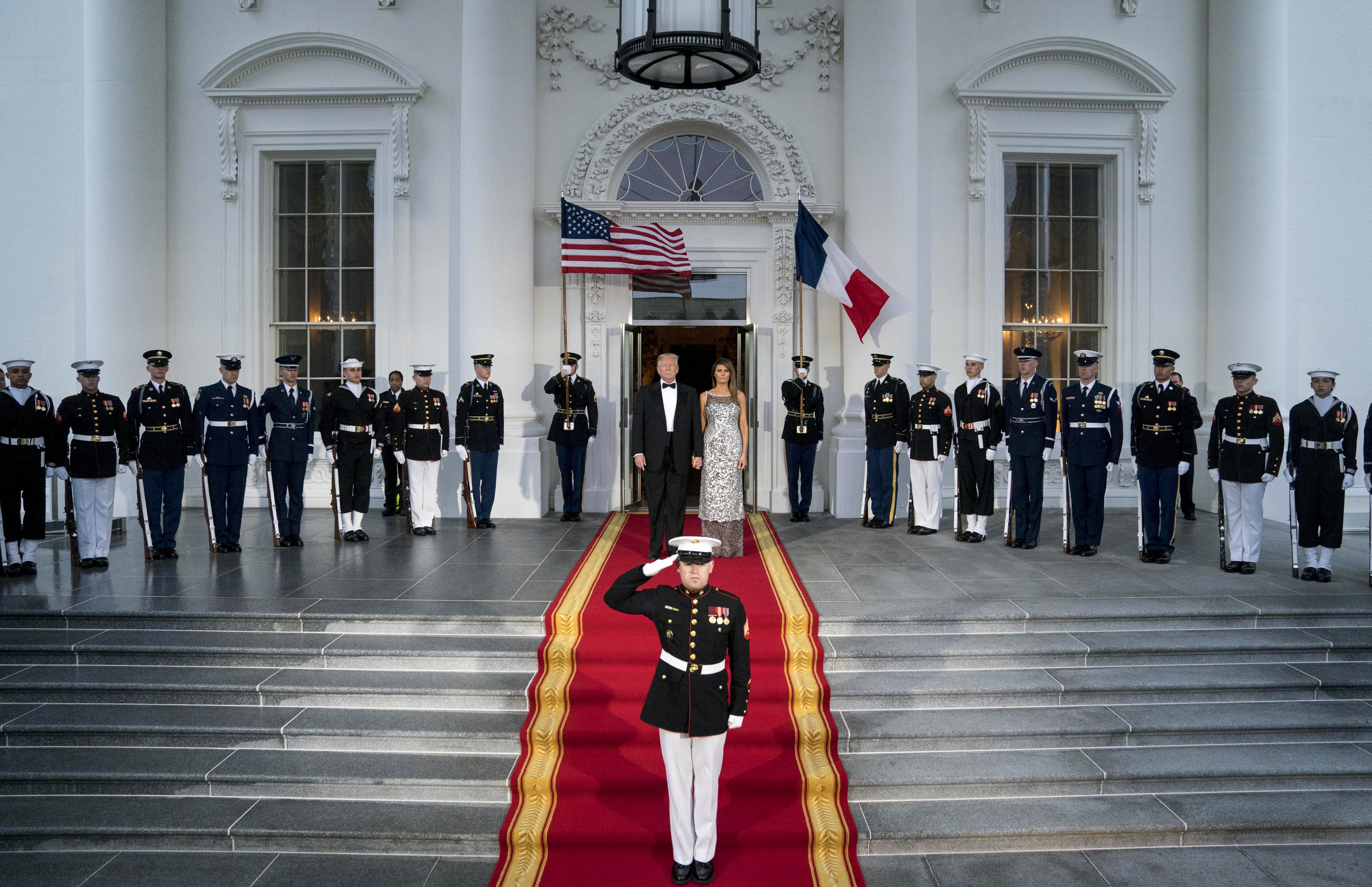 Brigitte Macron's Louis Vuitton Dress at State Dinner