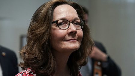 CIA nominee Gina Haspel is seen waiting for the Senate subway during a day of meetings with senators ahead of her confirmation hearing.