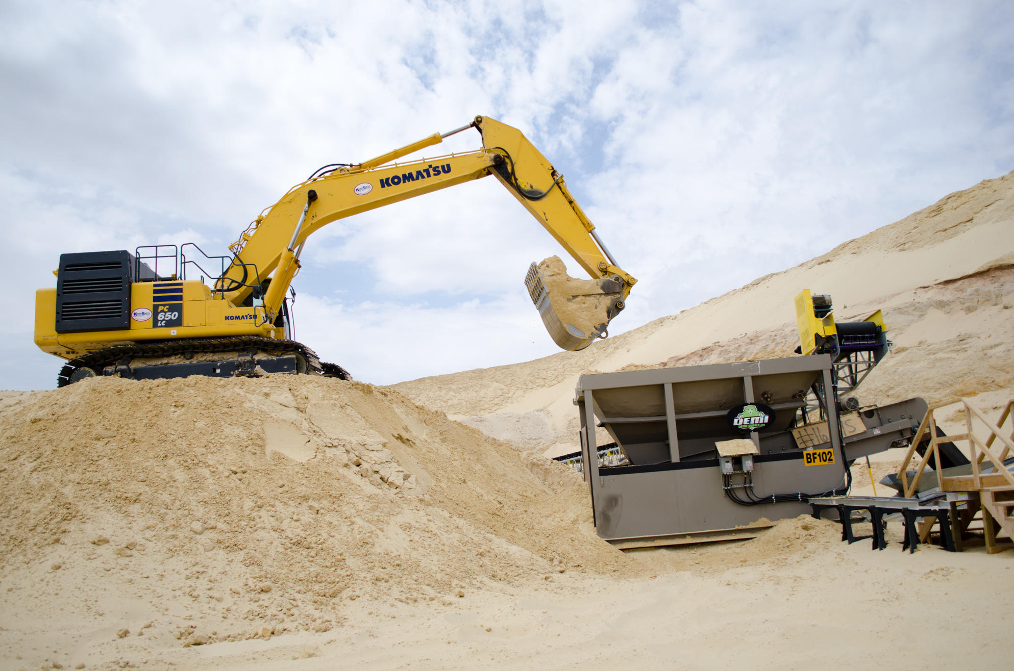 Machines harvest frac sand at the Black Mountain Sand company’s mine in Kermit, Texas.

