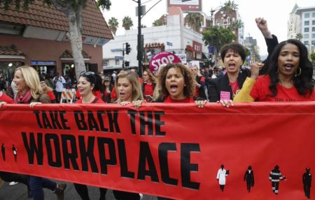 Participants march against sexual assault and harassment at the #MeToo March in the Hollywood section of Los Angeles﻿ in November. ﻿