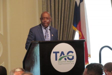 Houston Mayor Sylvester Turner gave his annual State of Transportation address before the Transportation Advocacy Group.