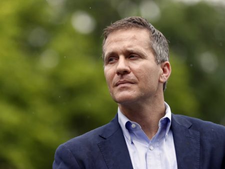 Eric Greitens announced his resignation Tuesday as governor of Missouri. The Republican, who is facing an extramarital affair scandal and allegations of campaign finance violations, will step down effective June 1.