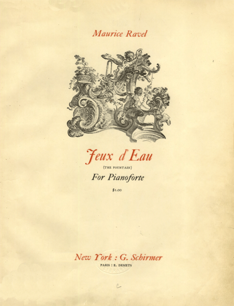 1907 edition of Ravel's "Jeux d'eau"