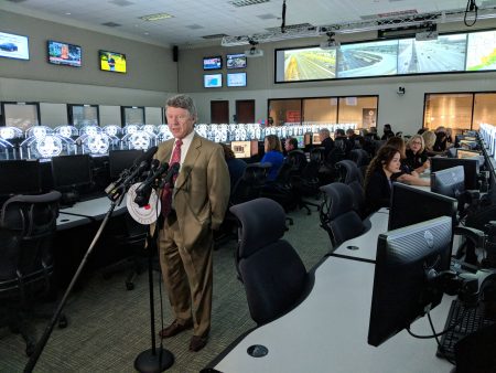 Harris County Judge Ed Emmett speaks to reporters at the Harris County Emergency Operations Center on Friday June 1, 2018, the first day of hurricane season.