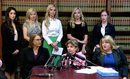 Attorney Gloria Allred discusses the lawsuit on behalf of five former Houston Texans cheerleaders, Hannah Turnbow, Ainsley Parish, Morgan Wiederhold, Ashley Rodriguez and Kelly Neuner.
