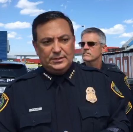 HPD Chief Art Acevedo briefs local media after a shooting that occurred in west Houston on Tuesday, June 5, 2018.