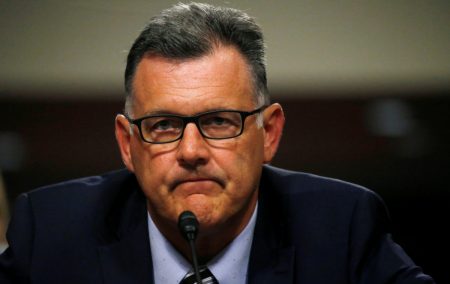 Steve Penny, former president of USA Gymnastics invokes his 5th amendment right to not answer questions during the Senate Commerce, Science and Transportation Subcommittee in Washington, D.C.