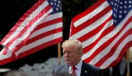 U.S. President Donald Trump participates in a "celebration of America" event on the South Lawn of the White House in Washington, U.S., June 5, 2018. The event was arranged after Trump canceled the planned visit of the Super Bowl champion Philadelphia Eagles to the White House.