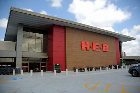 The HEB Bellaire Market at 5106 Bissonnet St. features a second level entry and soon-to-open coffee shop The Roastry.
