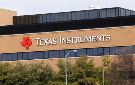 The exterior of Texas Instruments in Dallas, Texas.