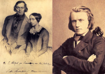 Composers Robert and Clara Schumann and Johannes Brahms