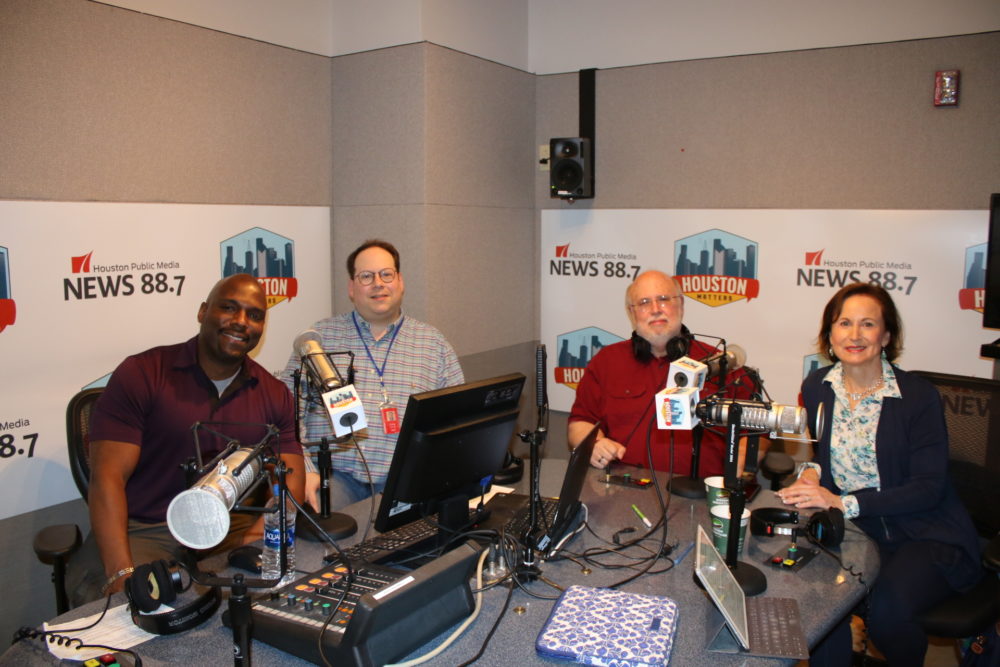 From left to right: Javon Brown, Campus Instructional Technologist at Westbury High School; Jeff Cohen, host of Houston Matters; Dwight Silverman, Technology Editor for the Houston Chronicle; and Janet Jackson-McCulloch, founder of Elder Advisory Group.