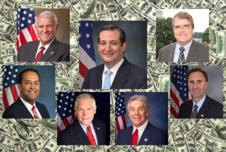 Top row: U.S. Rep. John Carter, U.S. Sen. Ted Cruz and U.S. Rep. John Culberson. Bottom row; U.S. Reps. Will Hurd, Pete Sessions, Roger Williams and Pete Olson.