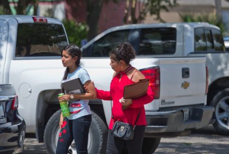 Mercedes (right), a Salvadoran asylum seeker, is reunited with her daughter, Maria in Corpus Christi on July 13, 2018. The two were separated by U.S. authorities after crossing the Texas-Mexico border in mid-May.