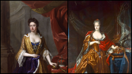 Paintings of Queen Anne and Queen Christiane Eberhardine