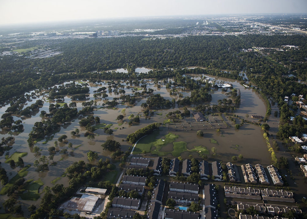 An aerial view of the flooding caused by Hurricane Harvey in Houston, Texas, Aug. 31, 2017.