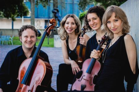 Axiom Quartet, L-R: Patrick Moore (cello), Ingrid Gerling (violin), Nina Bledsoe (viola), Dominika Dancewicz (violin)