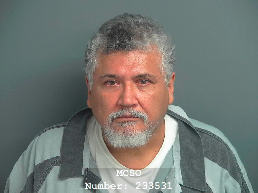 This undated photo provided by the Montgomery County Sheriff's Office shows Father Manuel LaRosa-Lopez. LaRosa-Lopez, was arrested Tuesday, Sept. 11, 2018, by police in Conroe, Texas and is accused of fondling two people when they were teenagers and he was a priest at Sacred Heart Catholic Church in Conroe. He is charged with four counts of indecency with a child.