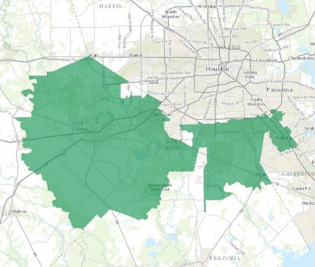 This map shows the Texas 22 Congressional District.