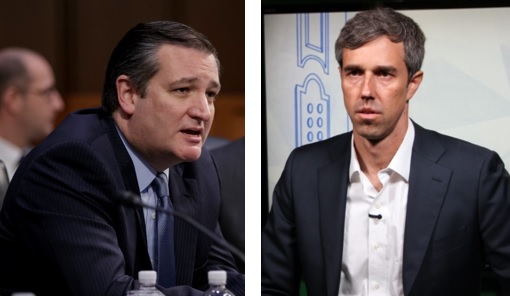 Photo of Cruz: J. Scott Applewhite/AP / Photo of O'Rourke: Al Ortiz/Houston Public Media