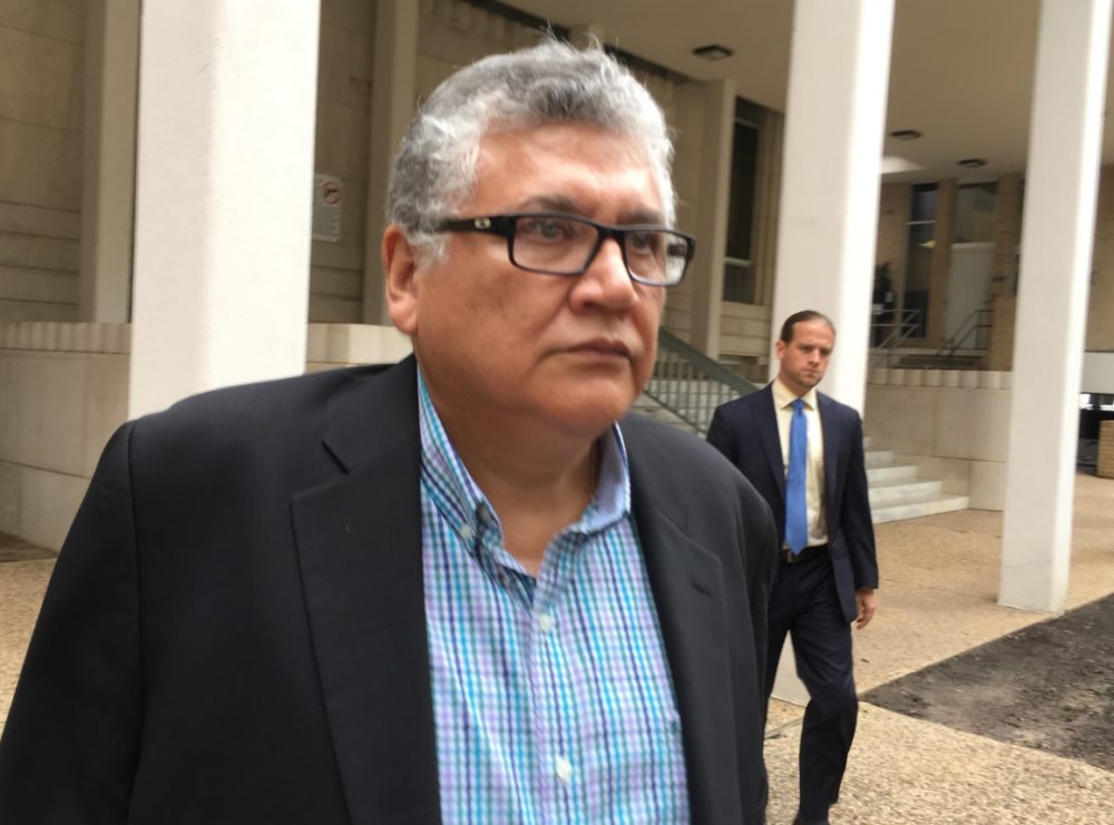Manuel LaRosa-Lopez leaves the Montgomery County Courthouse, in Conroe, after being arraigned on October 9, 2019.